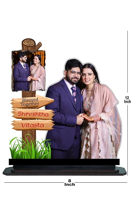 Personalized Cutout Photo Gift Standee - Customized with Your Names & Photos