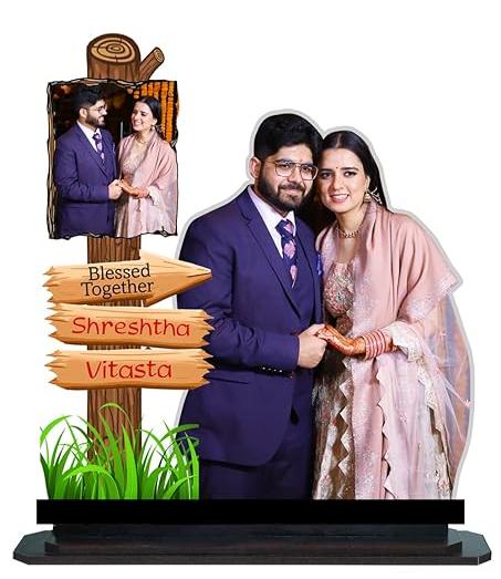 Personalized Cutout Photo Gift Standee - Customized with Your Names & Photos