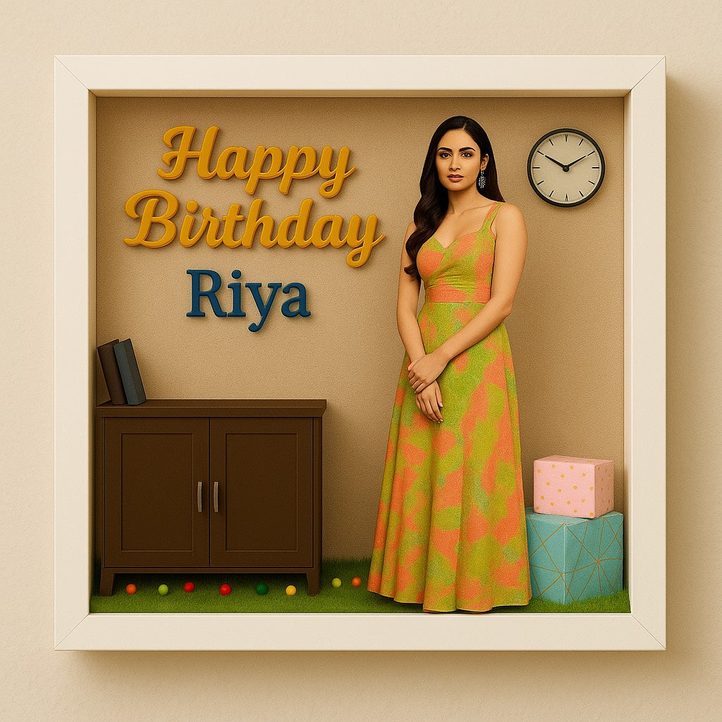 Personalized 3D miniature photo Frame (7x7 inches)