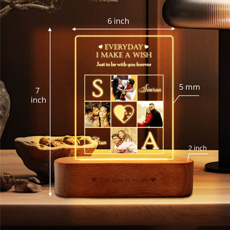 Love Crossword Photo Lamp for couple