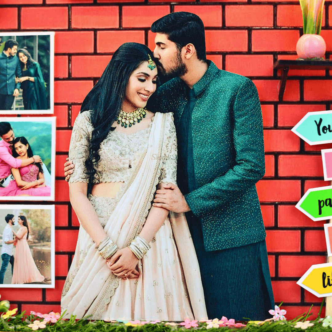 3D Miniature Frame for Anniversary, Wedding or Birthday with Acrylic glass & Led Light (11.5×9.5 Inches)