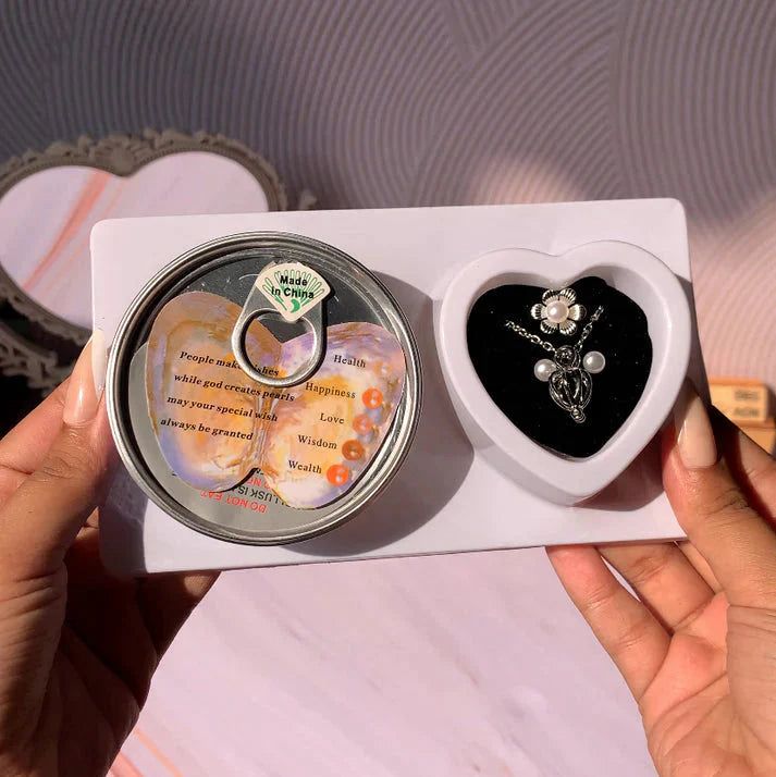 Love Pearl Necklace Gift Set - (Ring, Earring, and Pendant)