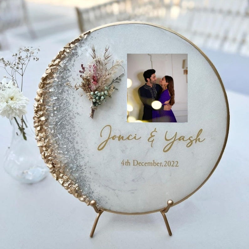 Personalized  Resin frame with Easel stand