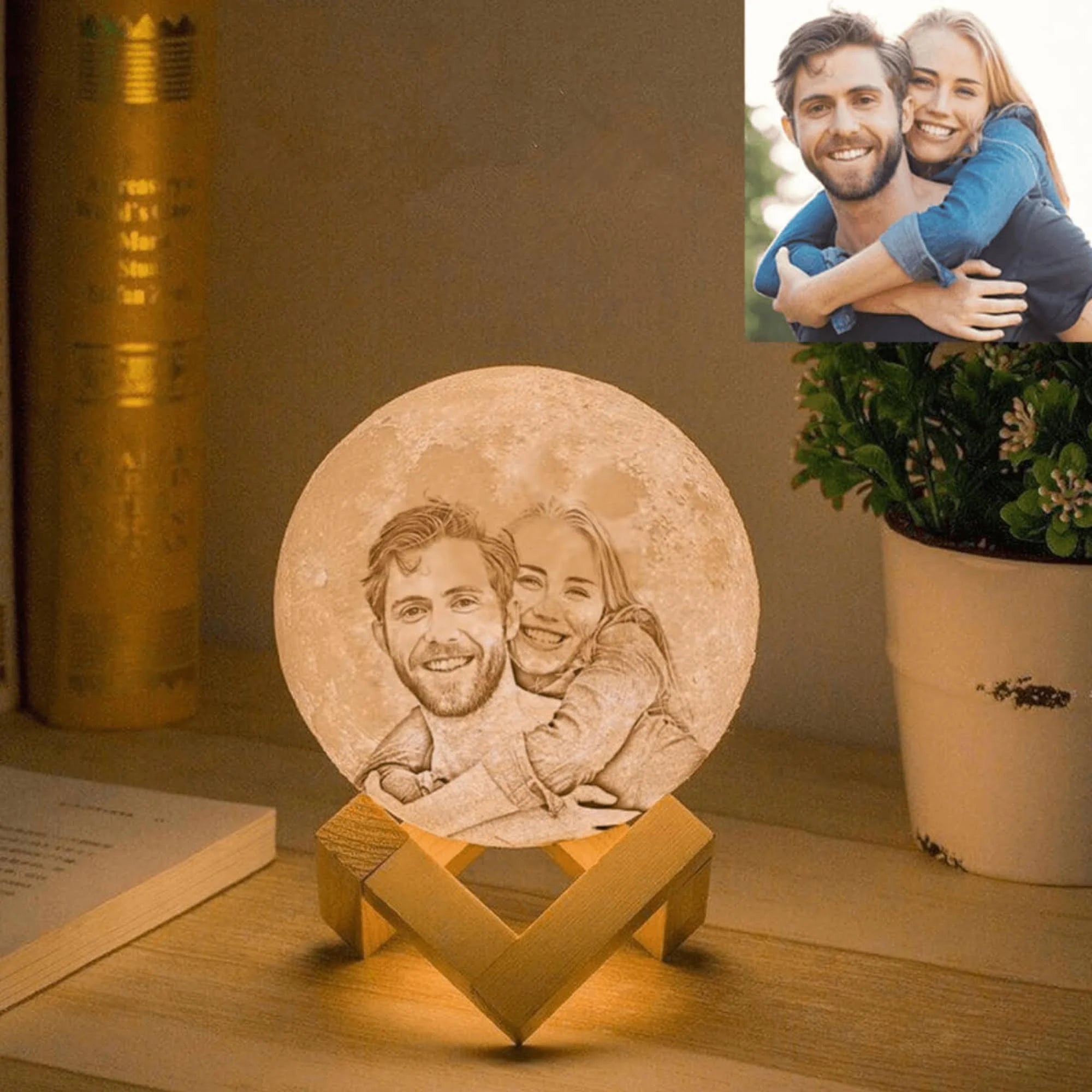 Custom 3D Printed Photo Moon Lamp - 10x10 cm