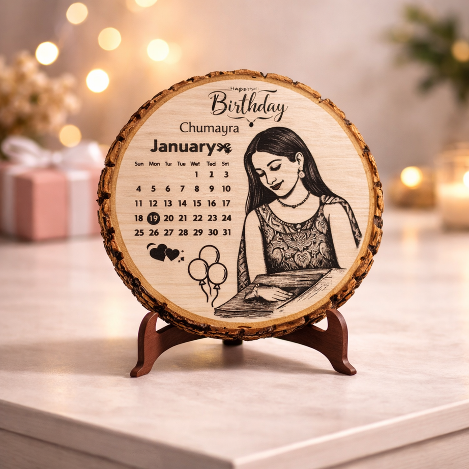 Premium Combo for Her - 6 in 1 Gifts Combo with Wooden engraved frame & Pearl Shell Necklace