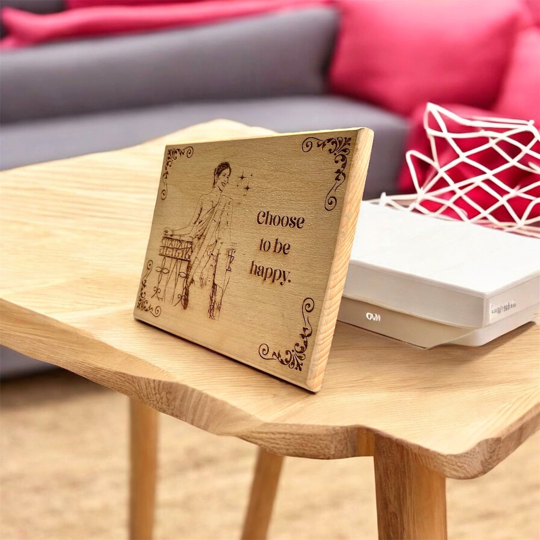 Customized Couple Engraved wooden photo frame (Rectangular shape)