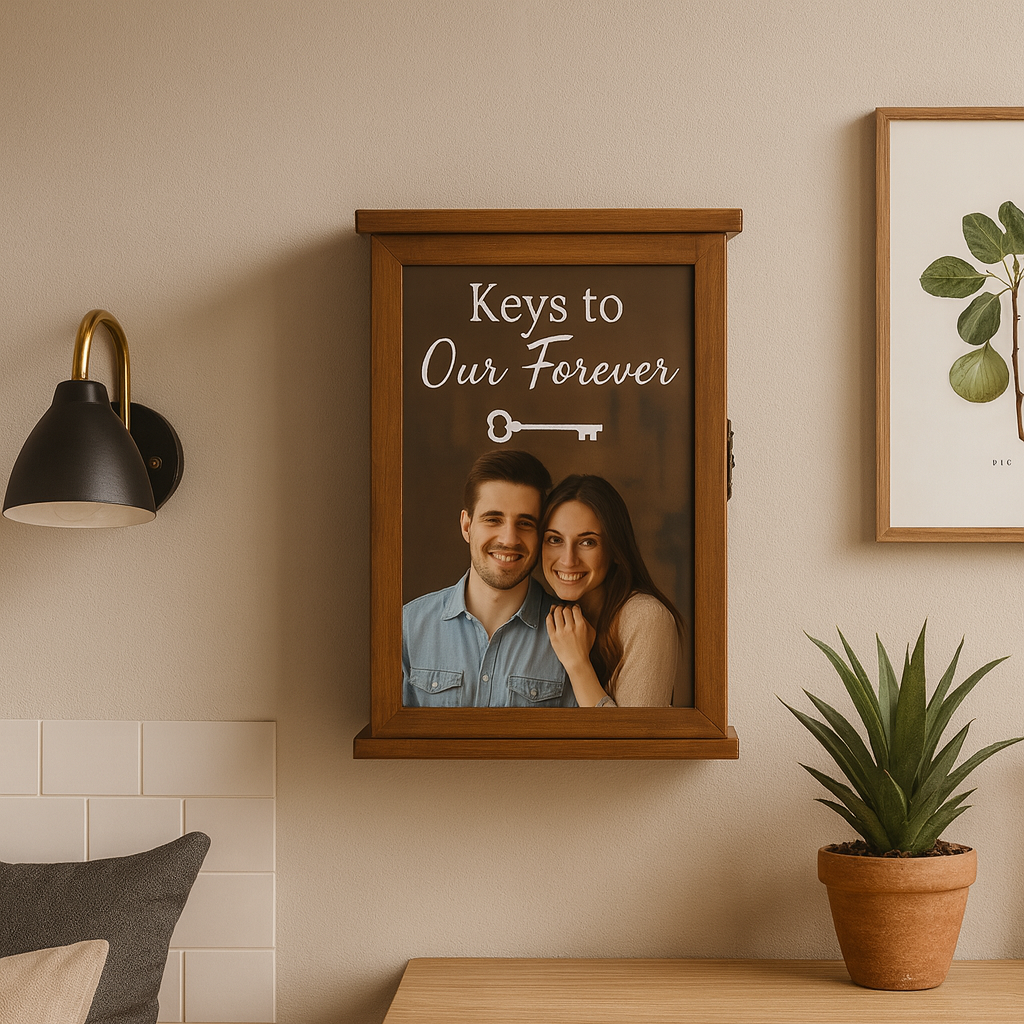 Personalised Key Holder Almirah in premium Natural wood