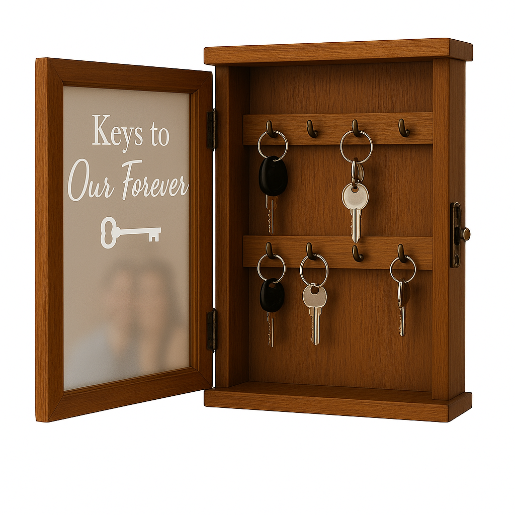 Personalised Key Holder Almirah in premium Natural wood