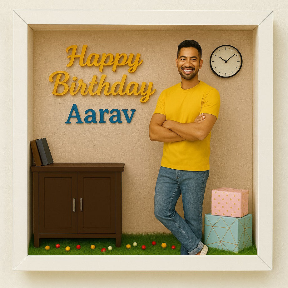 Personalized 3D miniature photo Frame (7x7 inches)