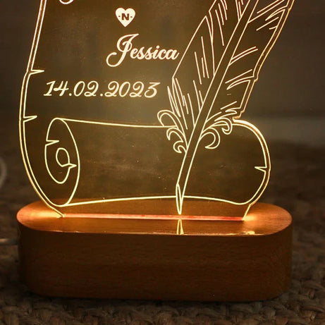 Transparent Personalized 3D Illusion LED Lamp with Your Text