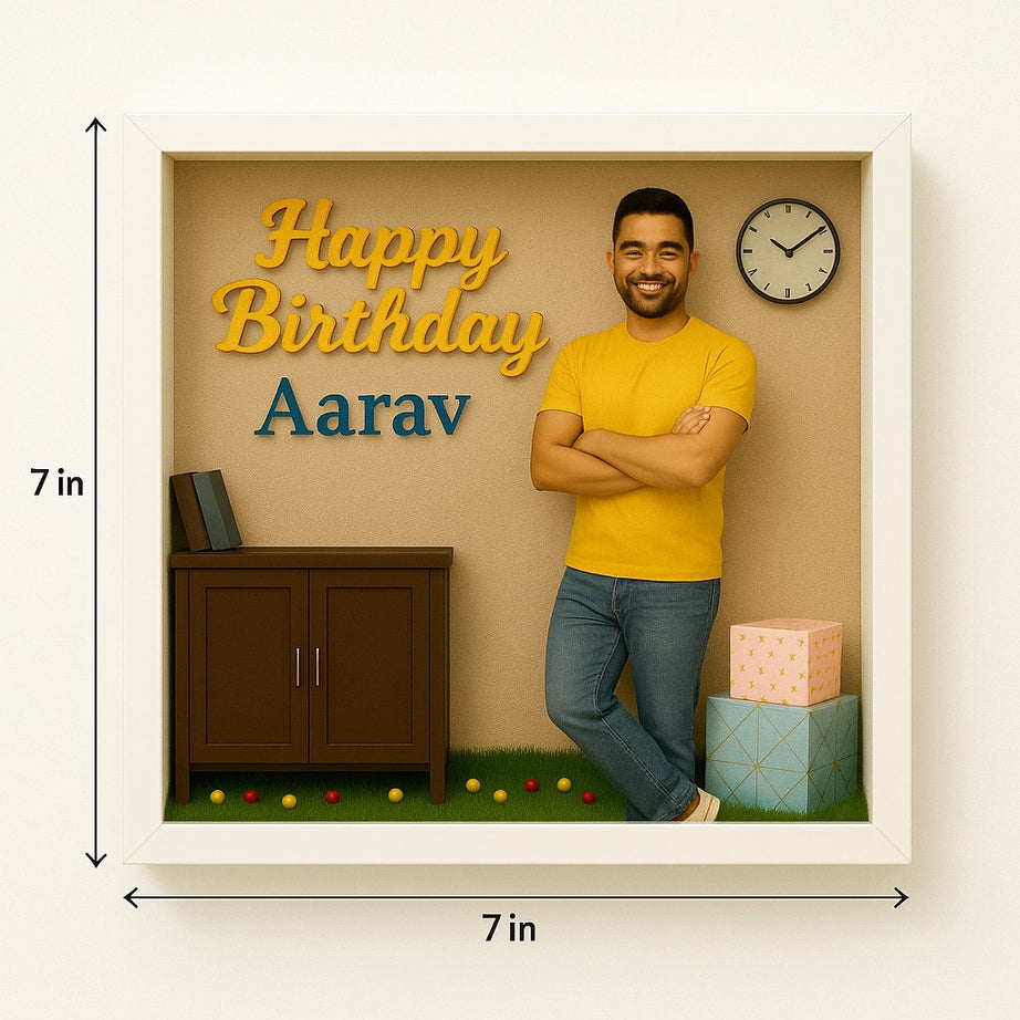 Personalized 3D miniature photo Frame (7x7 inches)
