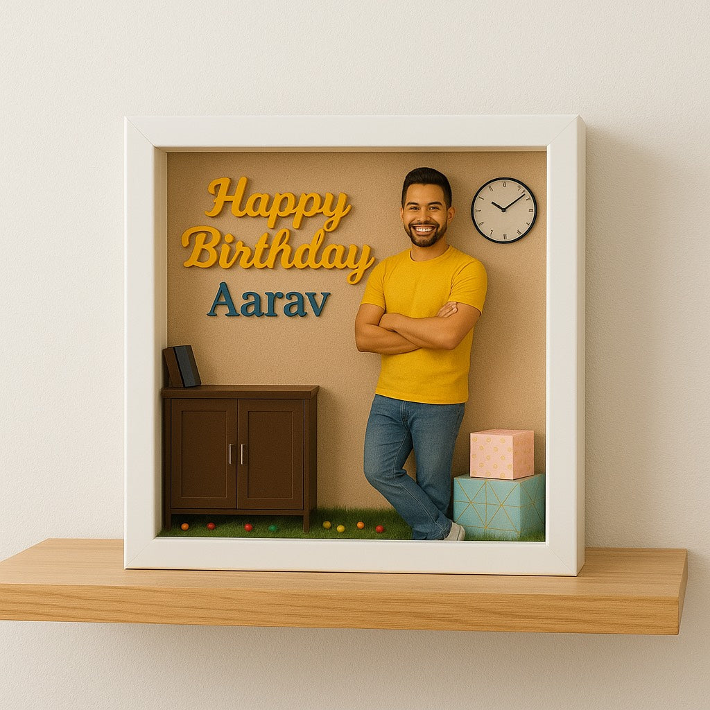 Personalized 3D miniature photo Frame (7x7 inches)