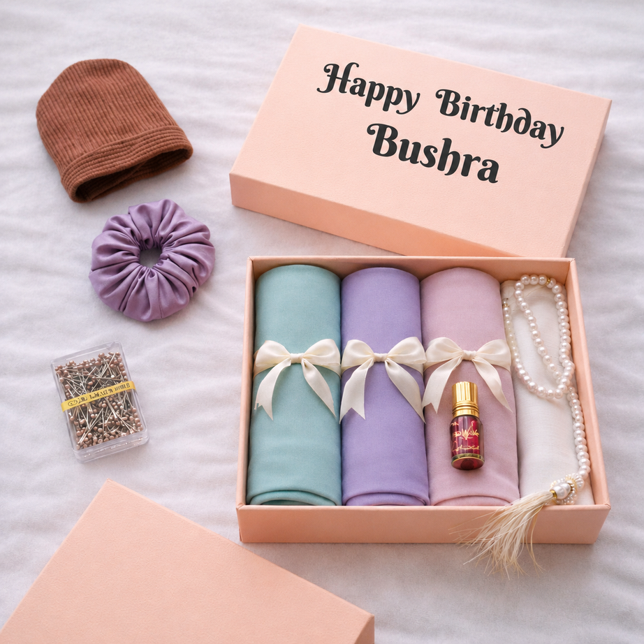 Chiffon Hijab Gift Hamper with Personalize Box