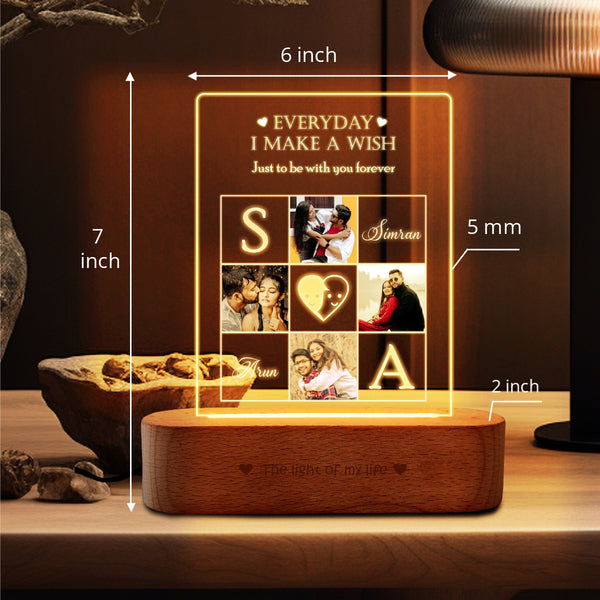 Love Crossword Photo Lamp for couple