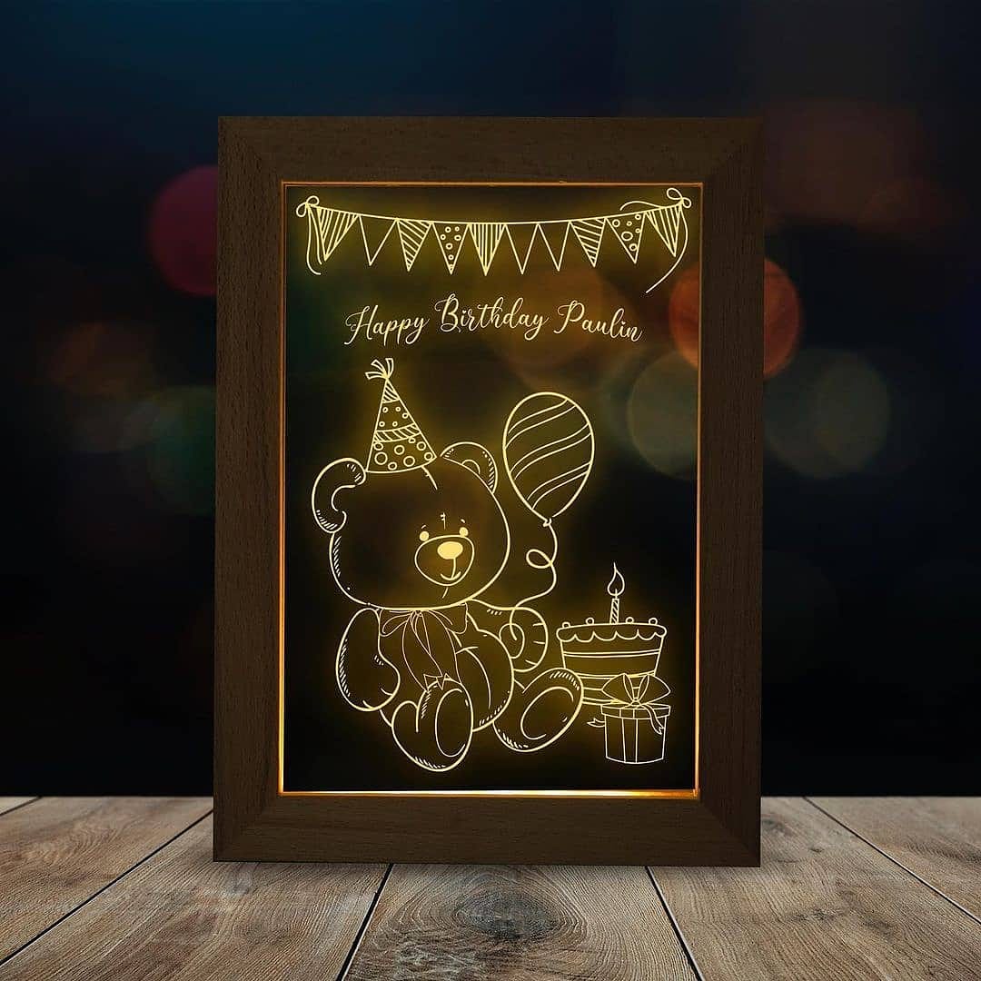 Personalized 3D Illusion Acrylic Line Art Sketch Photo Lamp Frame