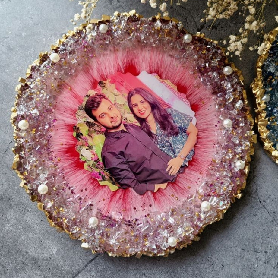 Customisable Crystal Resin Photo Frame with your image (8 inches in size)