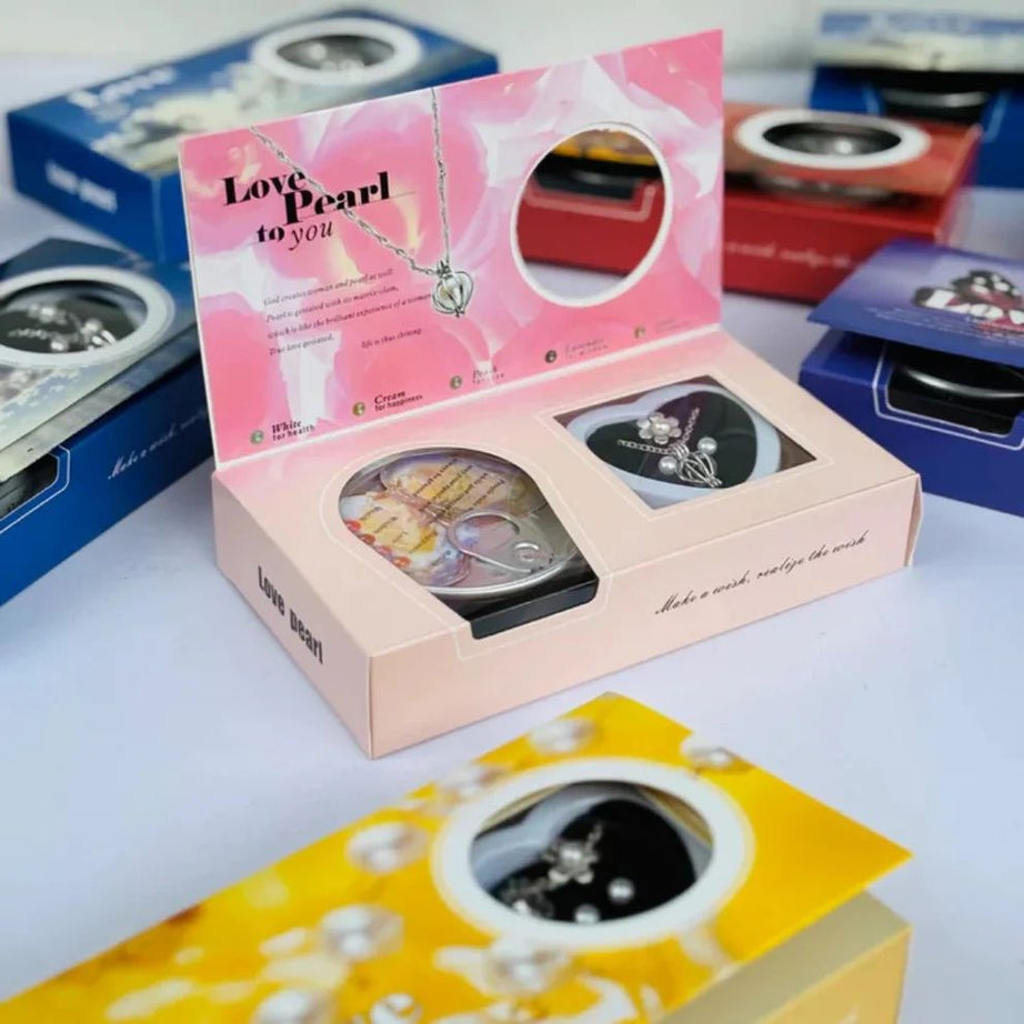 Love Pearl Necklace Gift Set - (Ring, Earring, and Pendant)