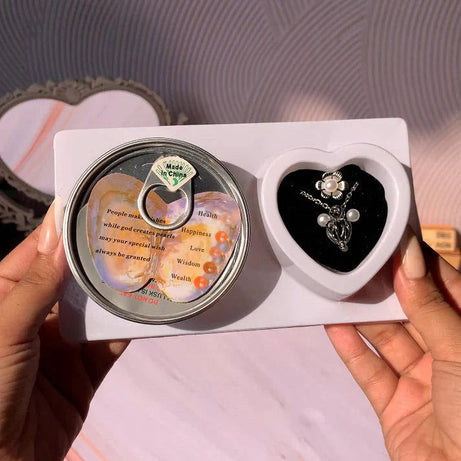 Love Pearl Necklace Gift Set - (Ring, Earring, and Pendant)