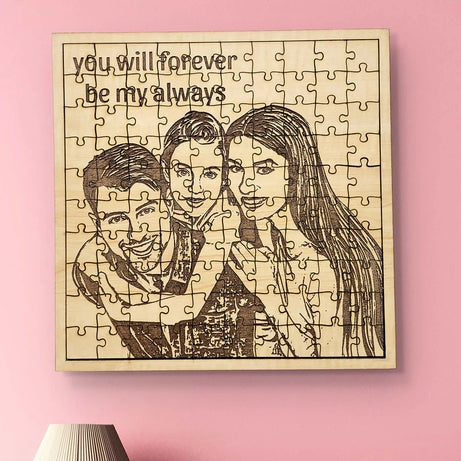 Personalized wooden engraved photo frame jigsaw puzzle