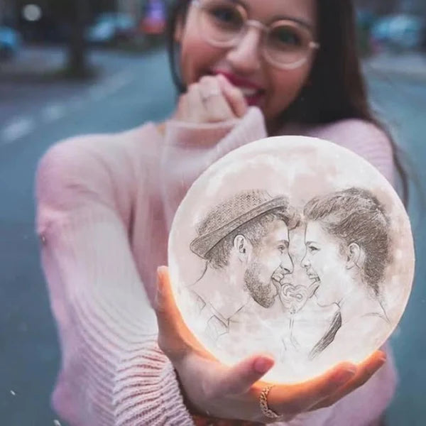 Custom 3D Printed Photo Moon Lamp - 10x10 cm